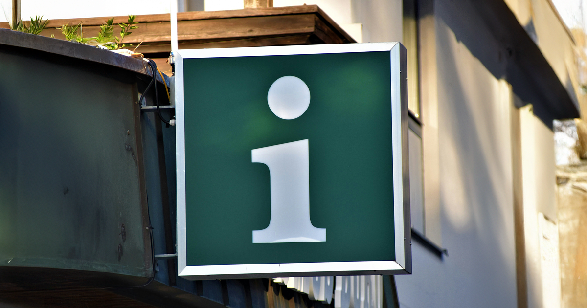 and i for information sign