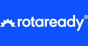 Rotarready logo on a blue background.
