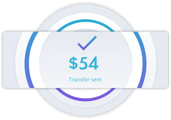 Wagestream transfer confirmation: $54 sent successfully.
