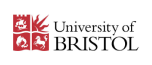 University of Bristol logo featuring a red shield with four quadrants displaying different symbols.
