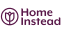 Home Instead logo with circular design element.
